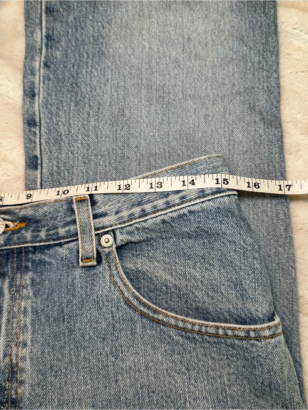 Vintage Express Y2K Low Rise Light Wash Flare Denim Jeans 100% Cotton Size 9/10S